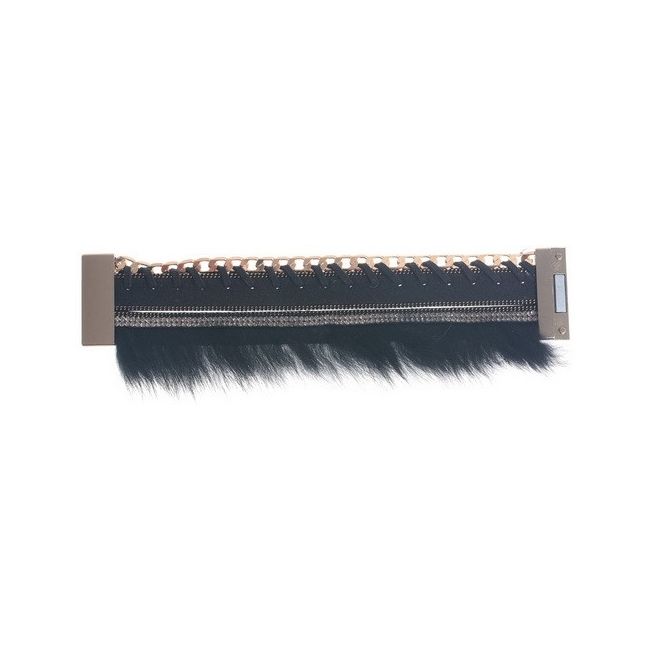 RABBIT FUR MAGNET CLOSURE BRACELET