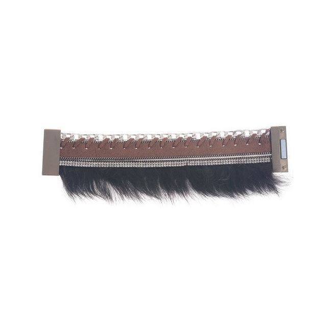 RABBIT FUR MAGNET CLOSURE BRACELET