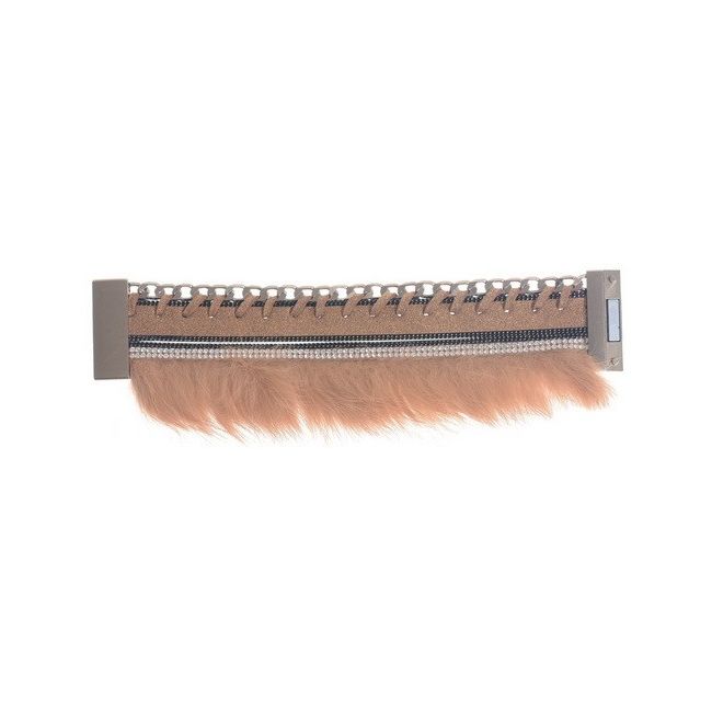 RABBIT FUR MAGNET CLOSURE BRACELET