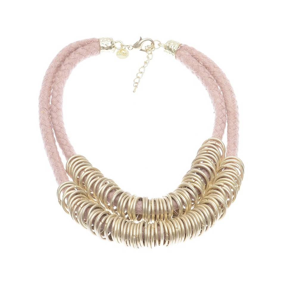 DOUBLE ROW SHORT NECKLACE WITH BEADS
