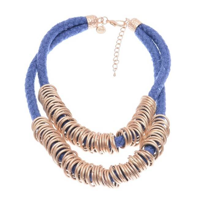 DOUBLE ROW SHORT NECKLACE WITH BEADS