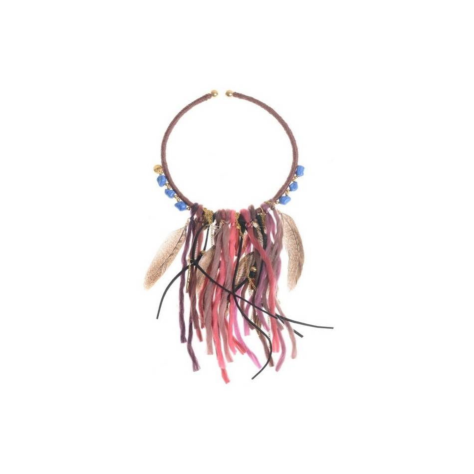 FRINGE SHORT NECKLACE WITH BEADS