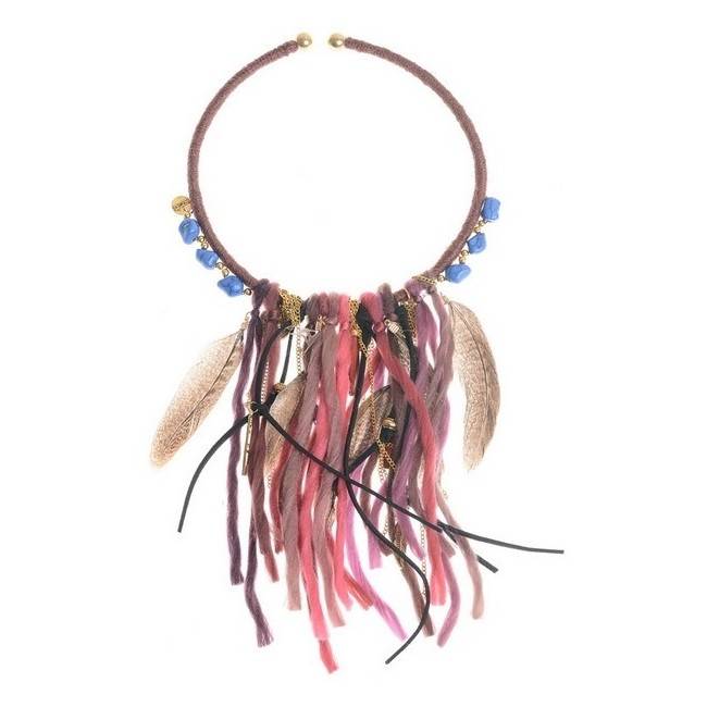 FRINGE SHORT NECKLACE WITH BEADS