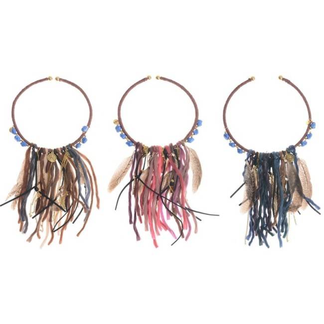 FRINGE SHORT NECKLACE WITH BEADS
