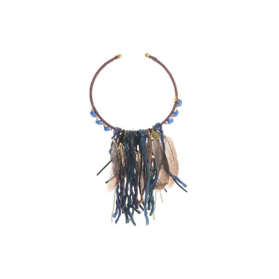 FRINGE SHORT NECKLACE WITH BEADS