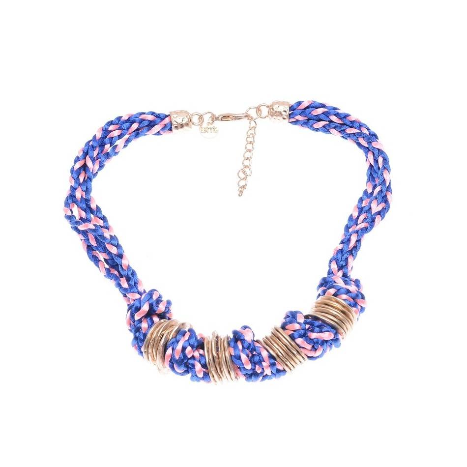 GARGANTILLA DOBLE CORDÓN TRENZADO ANILLAS