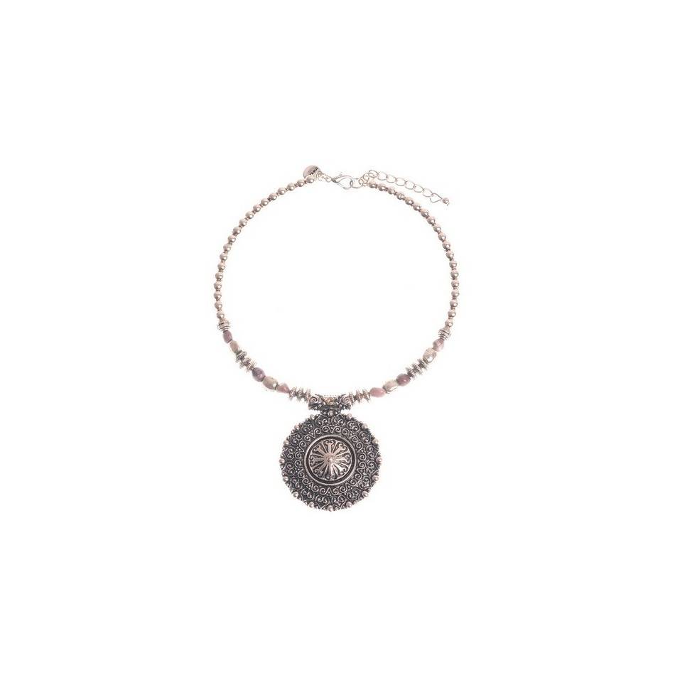 ETHNIC METAL SHORT NECKLACE