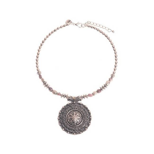 ETHNIC METAL SHORT NECKLACE