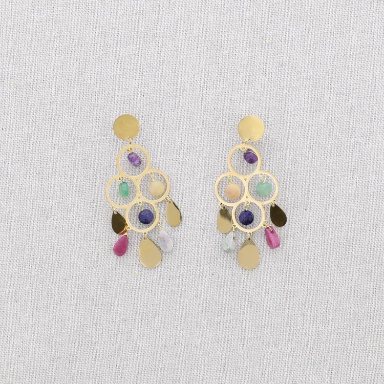 STEEL EARRINGS WITH STONES DROPS 2
