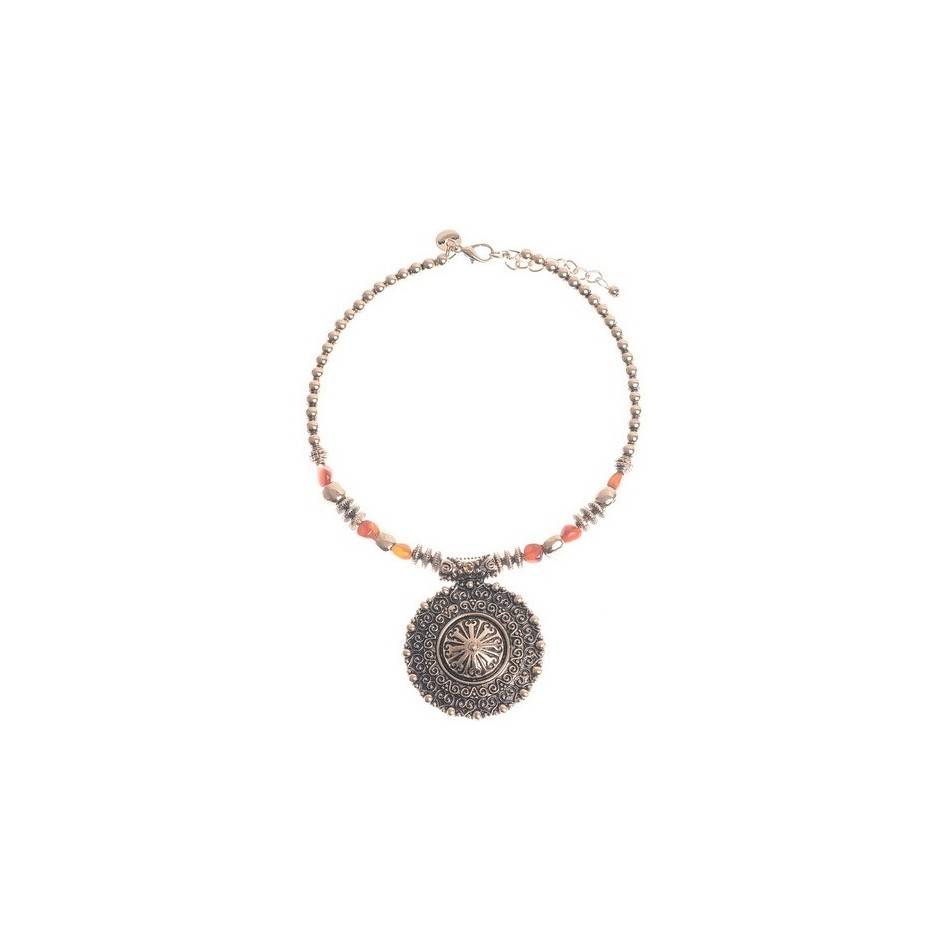 ETHNIC METAL SHORT NECKLACE