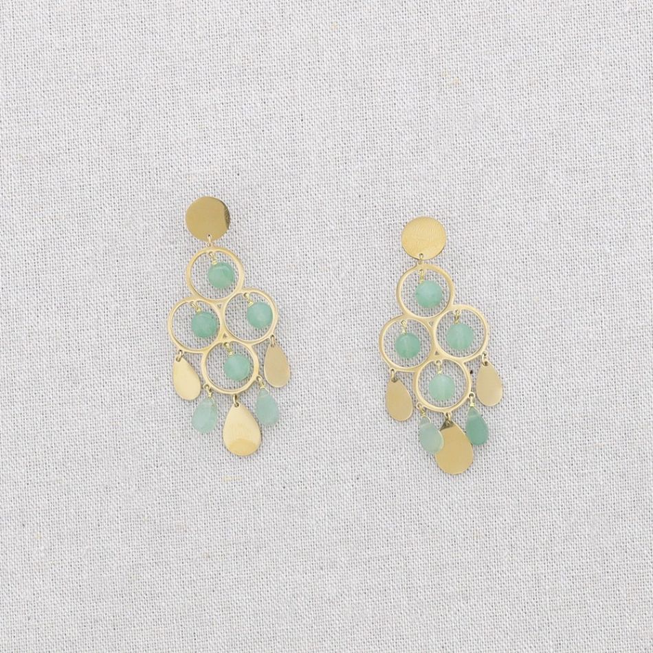 STEEL EARRINGS WITH STONES DROPS