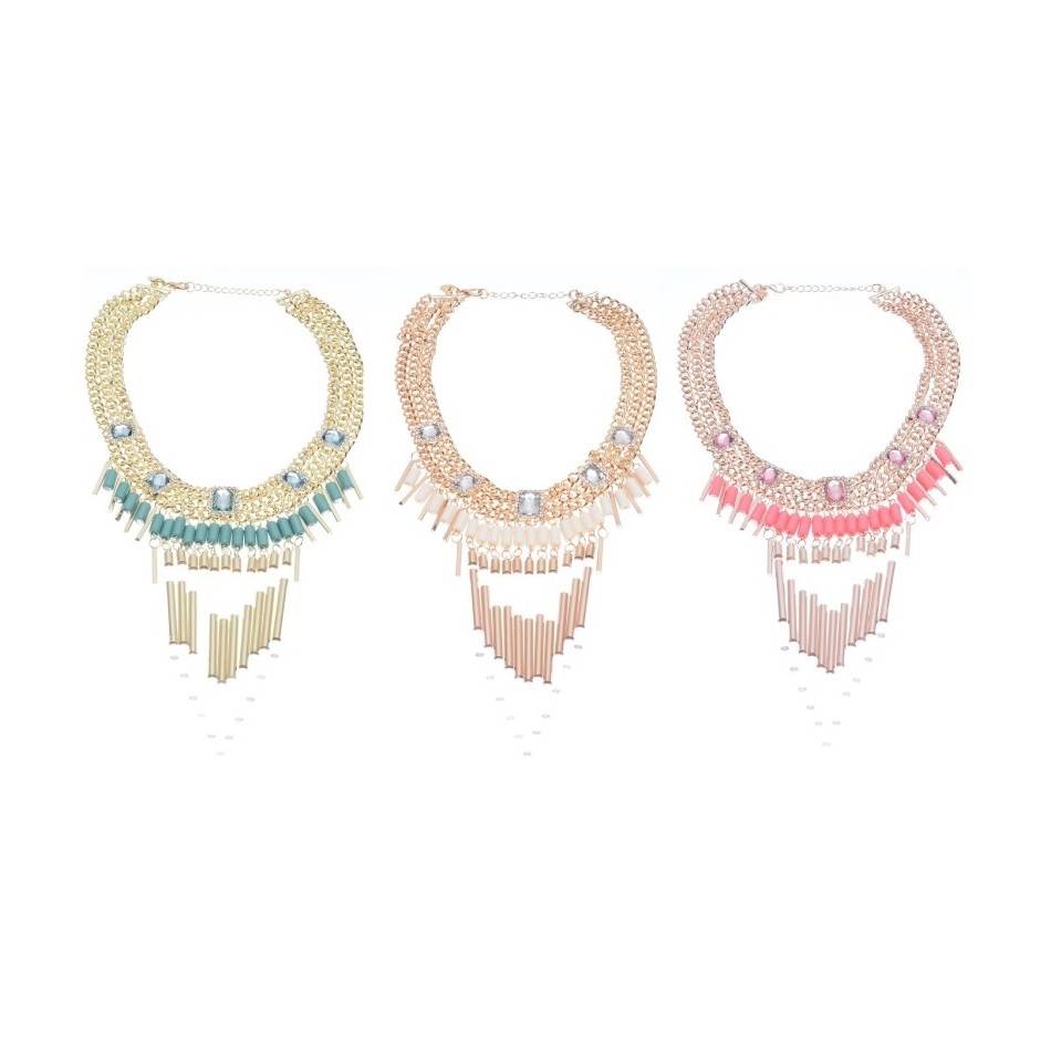 WATERFALL SHORT NECKLACE WITH BEADS