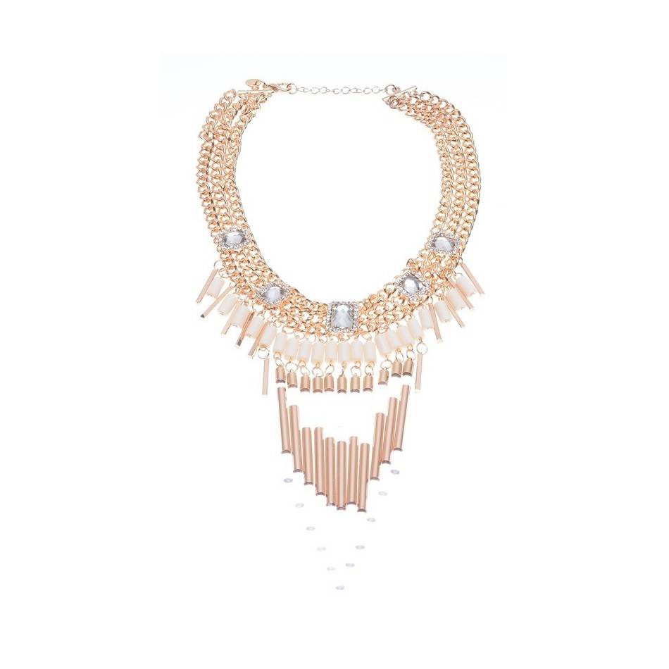 WATERFALL SHORT NECKLACE WITH BEADS