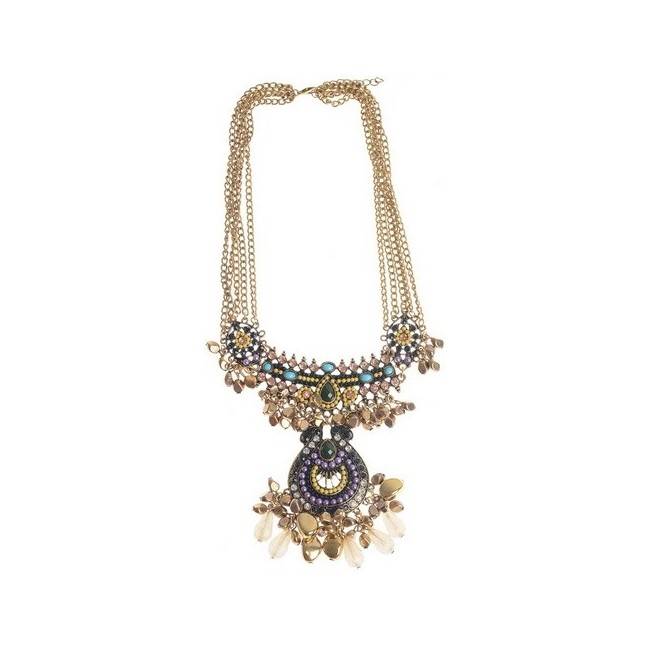 METAL RESIN ETHNIC SHORT NECKLACE