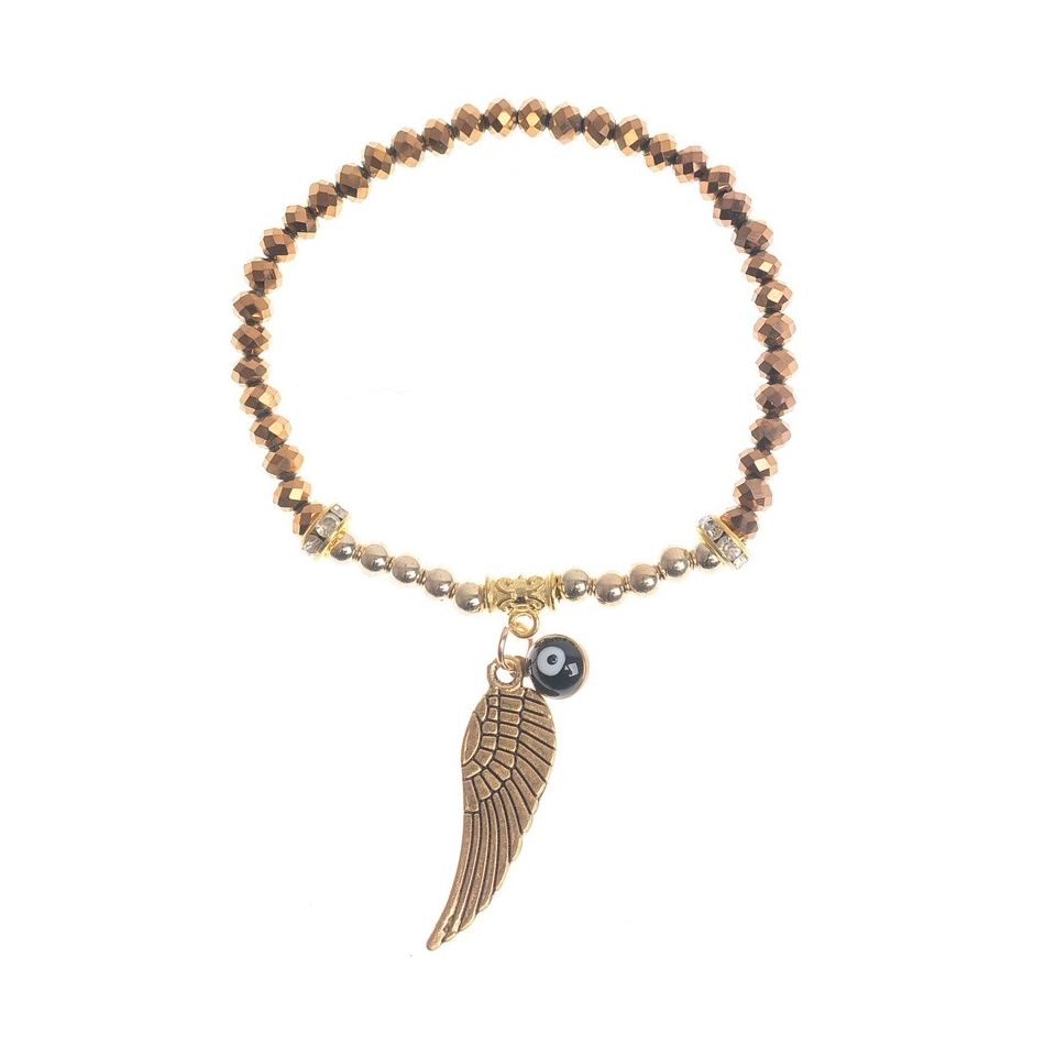 PULSERA CRISTALES FACETADAS COLG. METAL