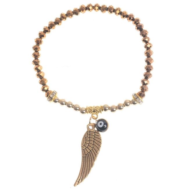 PULSERA CRISTALES FACETADAS COLG. METAL