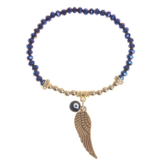 PULSERA CRISTALES FACETADAS COLG. METAL