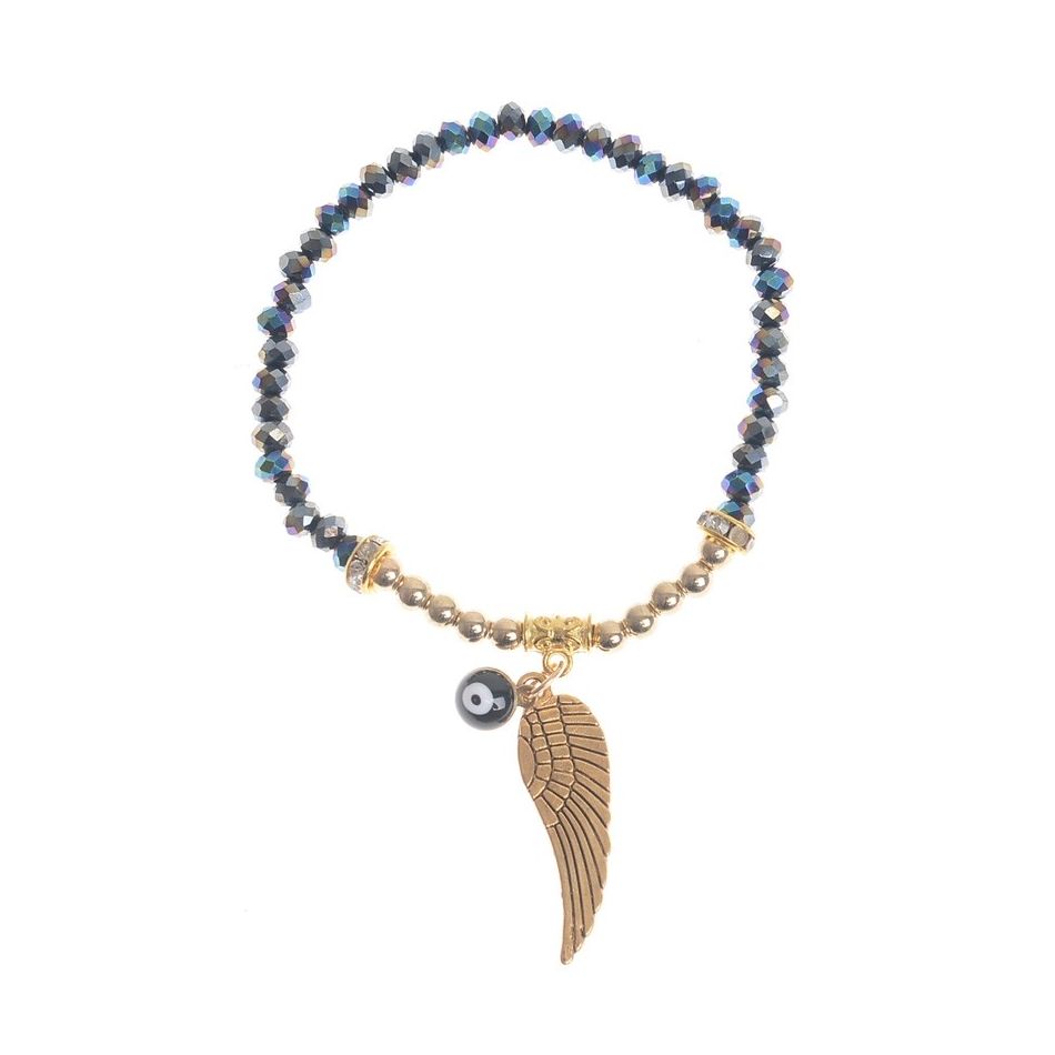FACETED CRYSTALS BRACELET HANGING. METAL