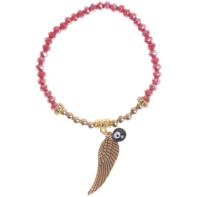 PULSERA CRISTALES FACETADAS COLG. METAL