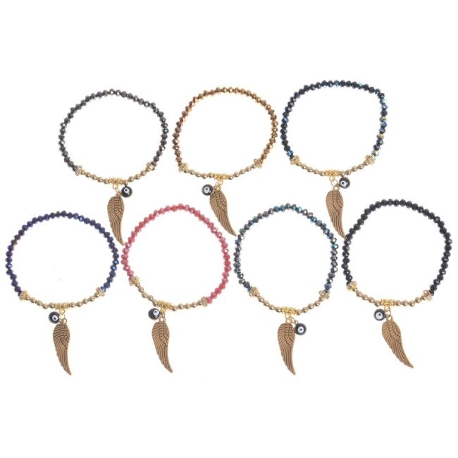 FACETED CRYSTALS BRACELET HANGING. METAL