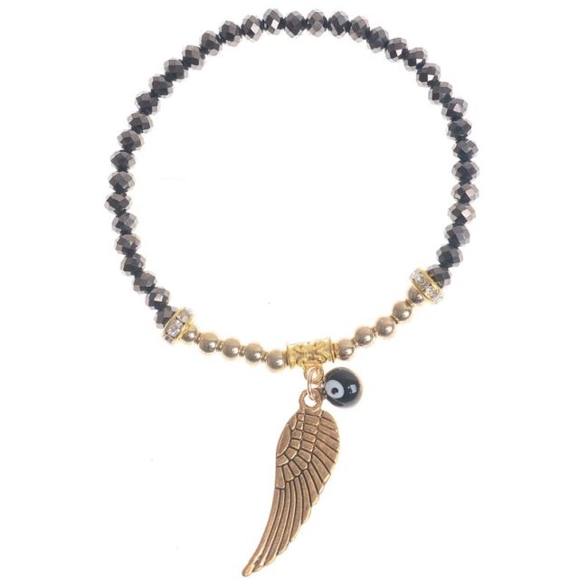PULSERA CRISTALES FACETADAS COLG. METAL