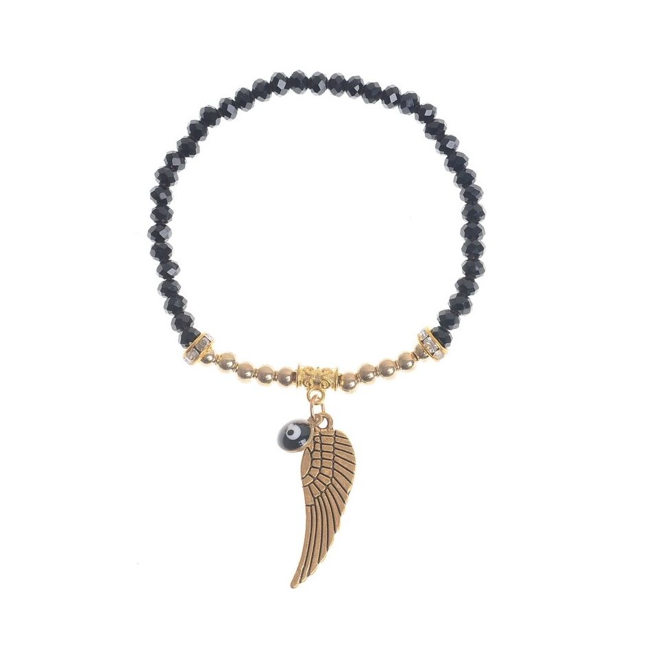 PULSERA CRISTALES FACETADAS COLG. METAL