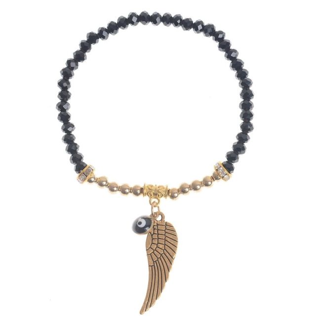 PULSERA CRISTALES FACETADAS COLG. METAL