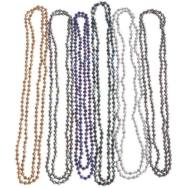 LONG NECKLACE WITH FACETED BEADS
