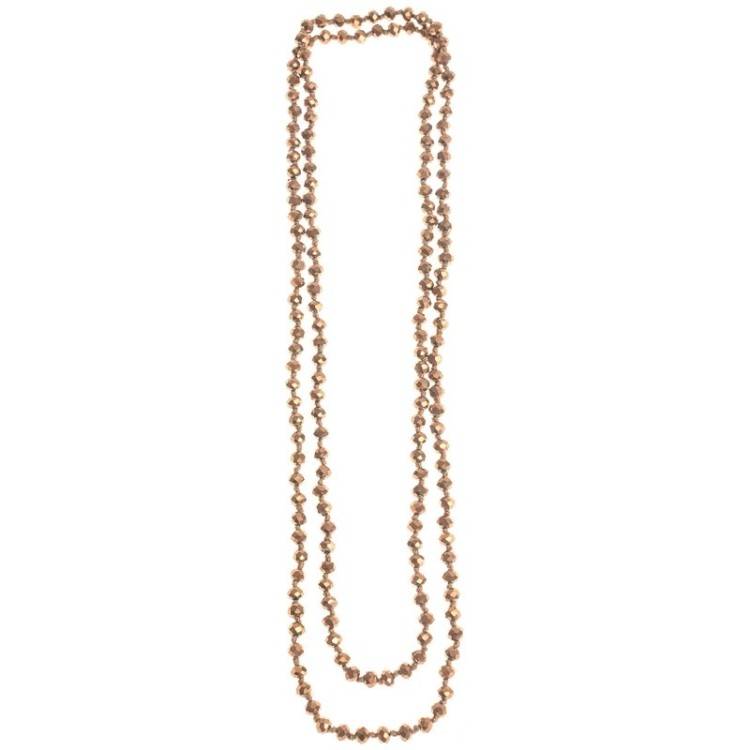 LONG NECKLACE WITH FACETED BEADS