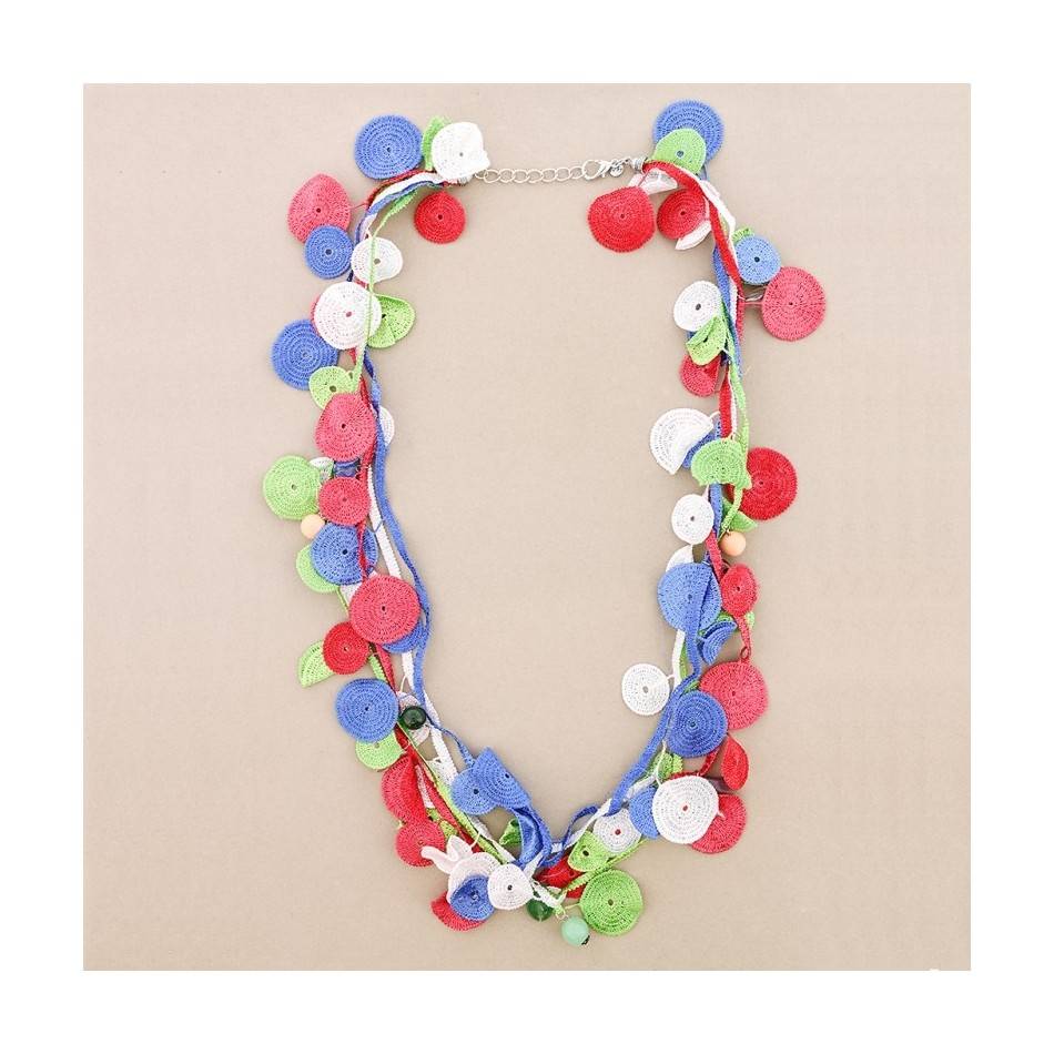 LONG NECKLACE CROCHET PIECES COLORS