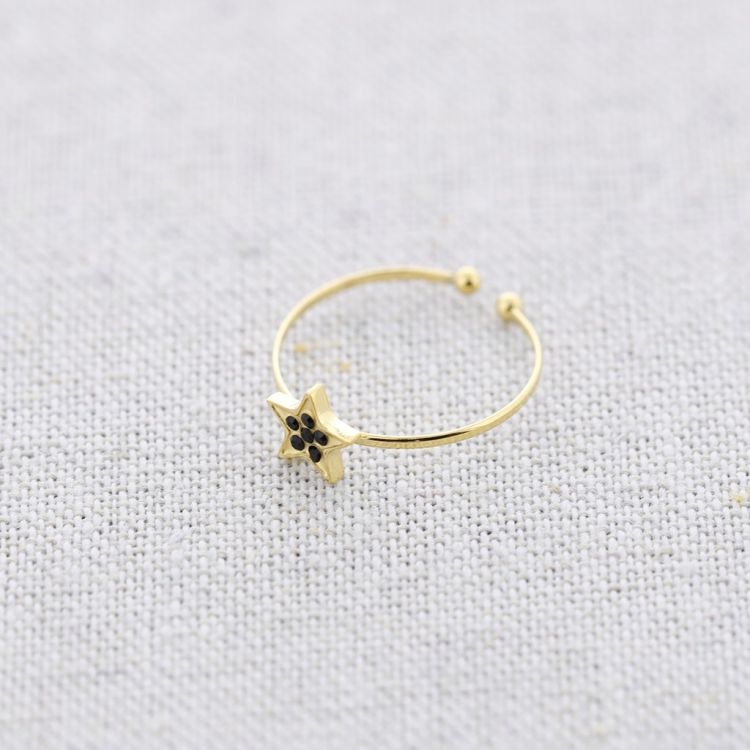 CRYSTAL STAR STEEL RING