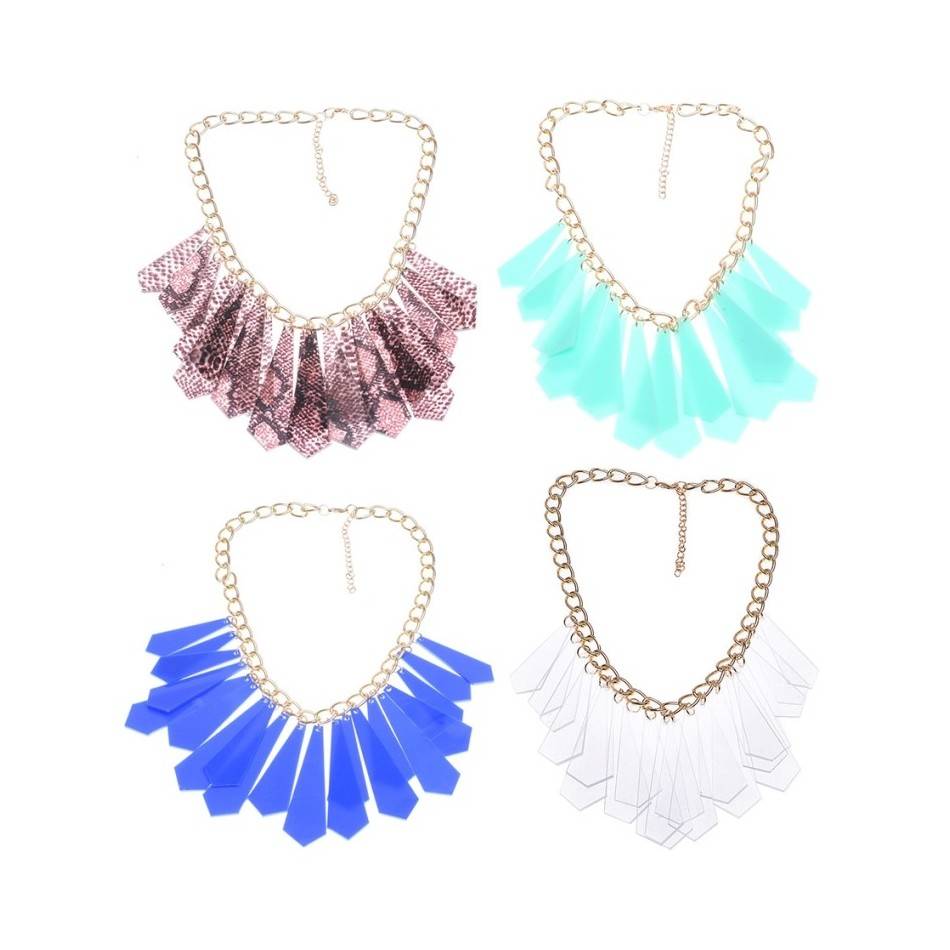 ACRYLIC PENDANT SHORT NECKLACE