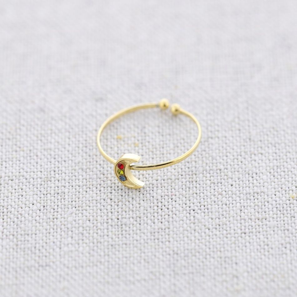 LUNITA CRYSTALS STEEL RING