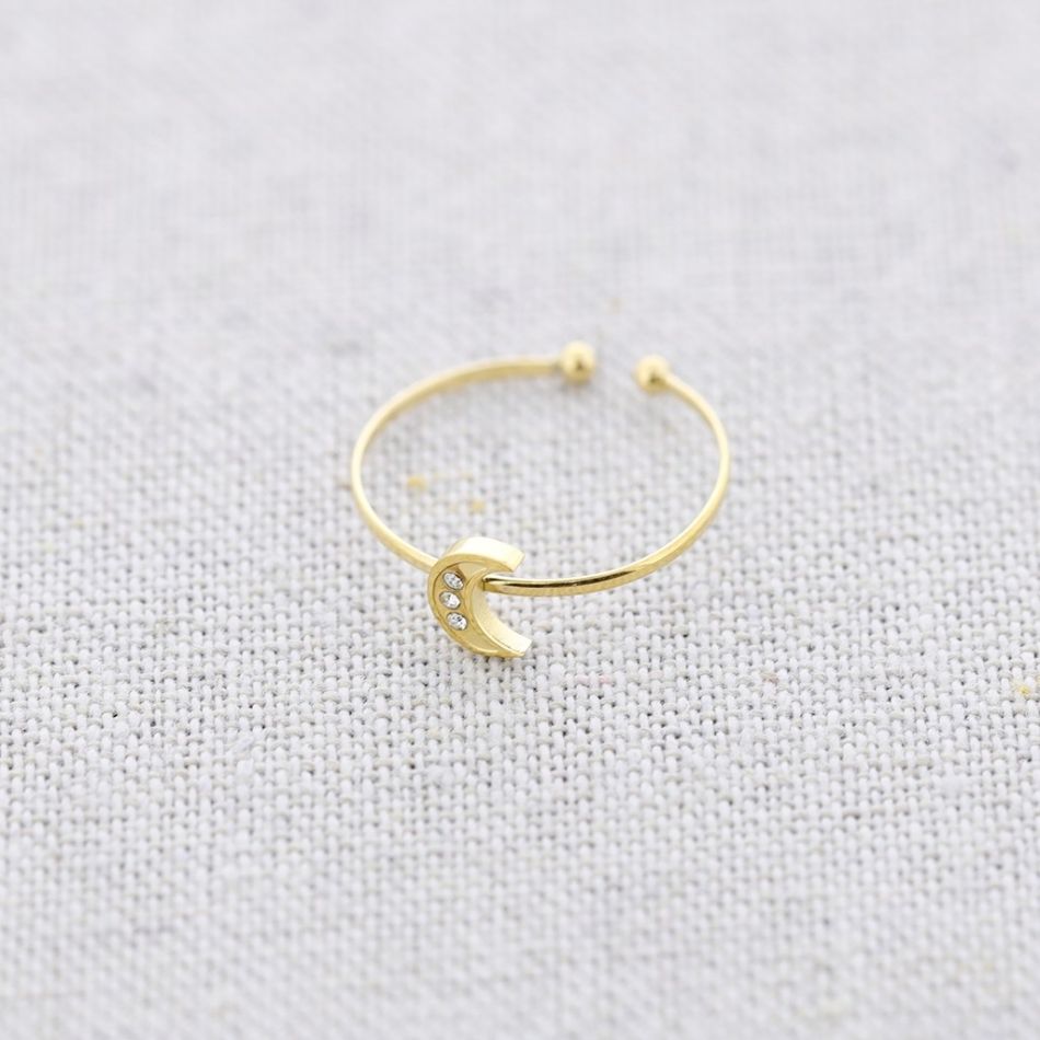 LUNITA CRYSTALS STEEL RING