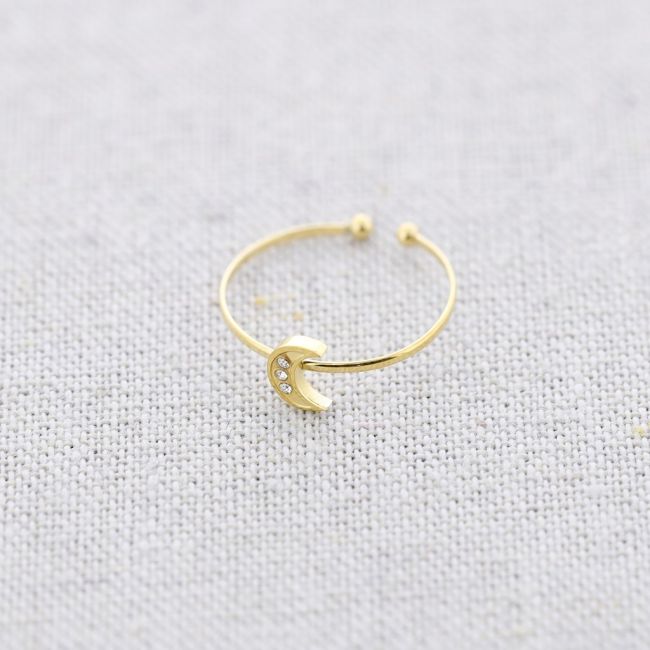 LUNITA CRYSTALS STEEL RING