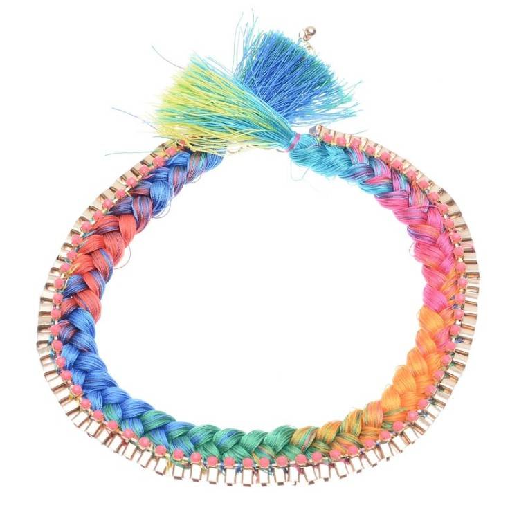 BRAIDED THREAD CHAIN SHORT NECKLACE