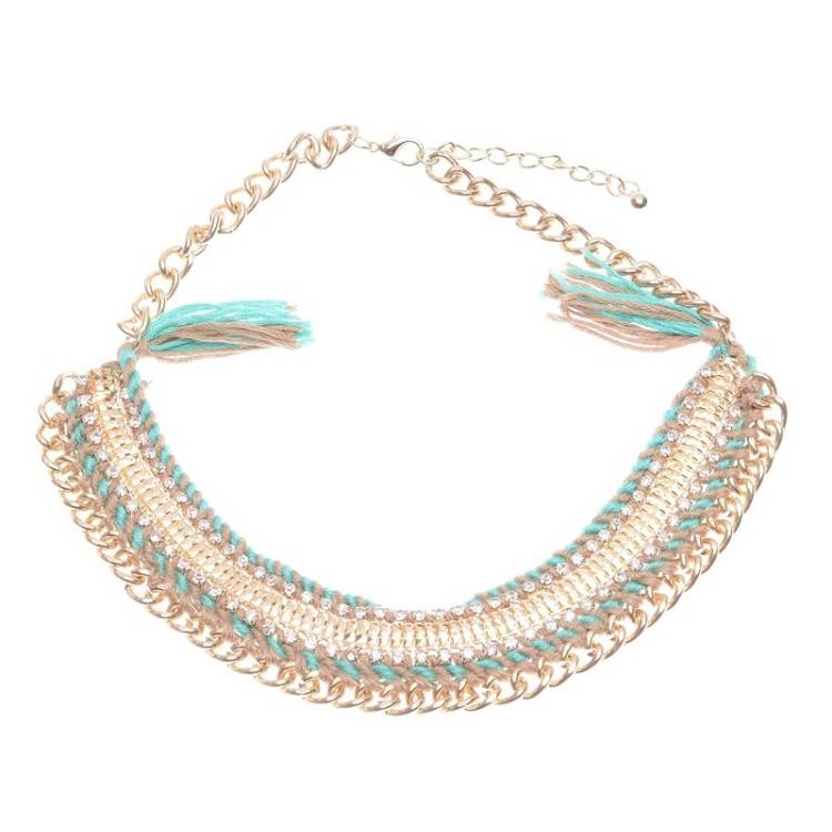 CRYSTAL WOVEN SHORT NECKLACE