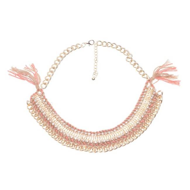 CRYSTAL WOVEN SHORT NECKLACE