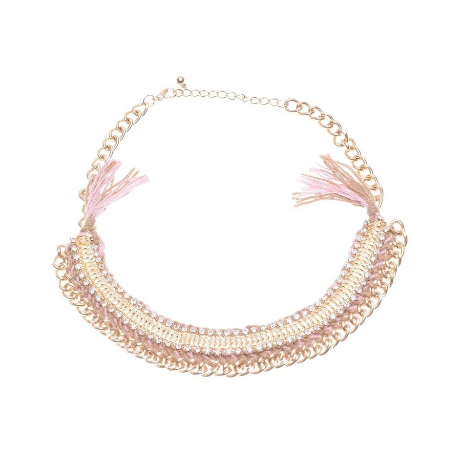 CRYSTAL WOVEN SHORT NECKLACE