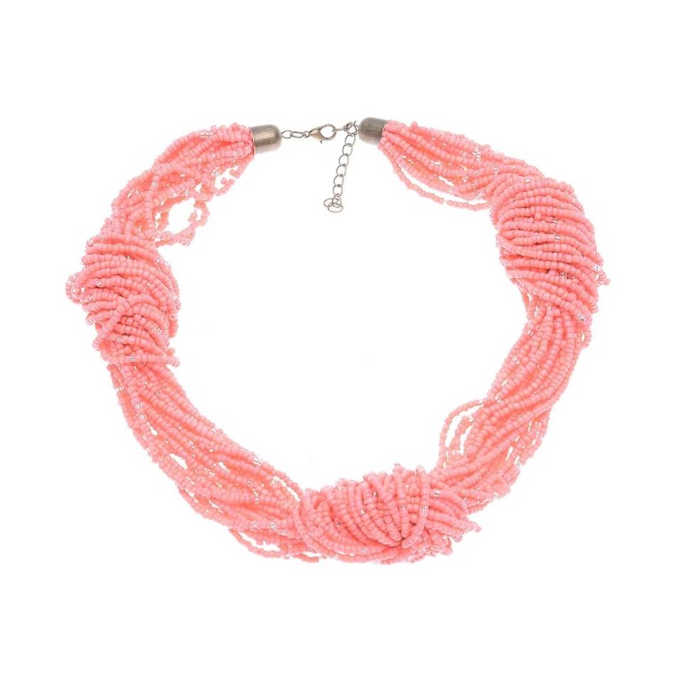 BEADED KNOTS SHORT NECKLACE