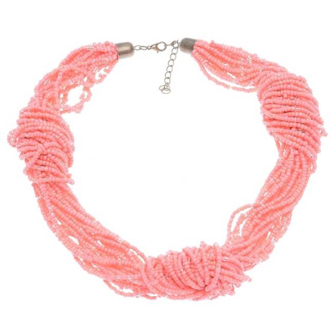 BEADED KNOTS SHORT NECKLACE