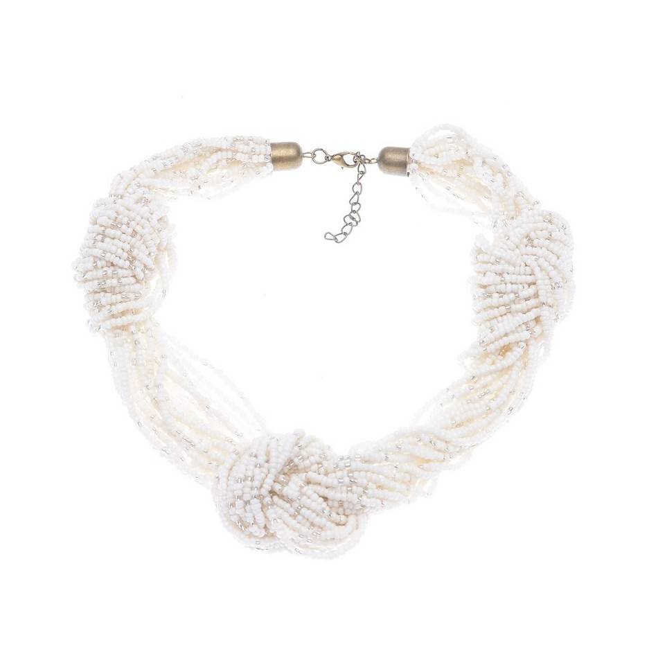 BEADED KNOTS SHORT NECKLACE