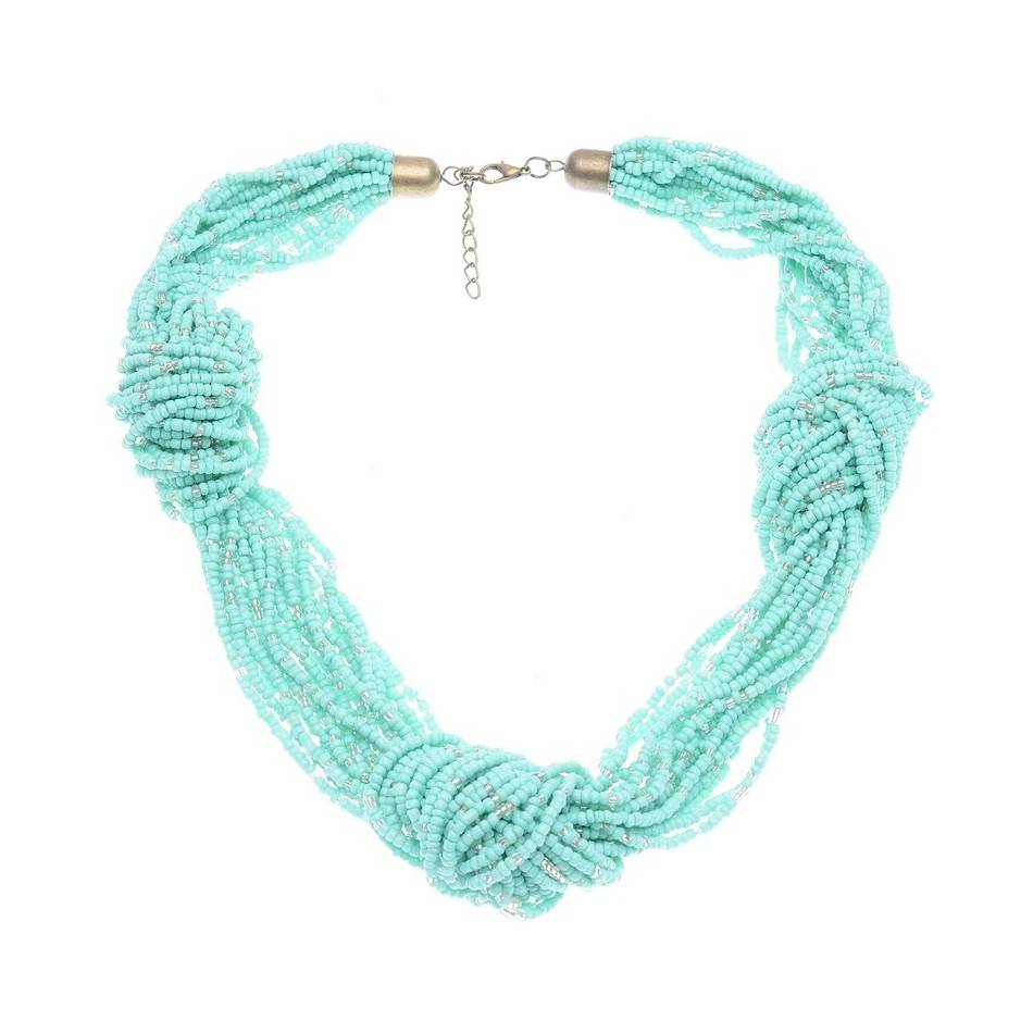 BEADED KNOTS SHORT NECKLACE