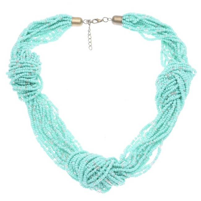 BEADED KNOTS SHORT NECKLACE