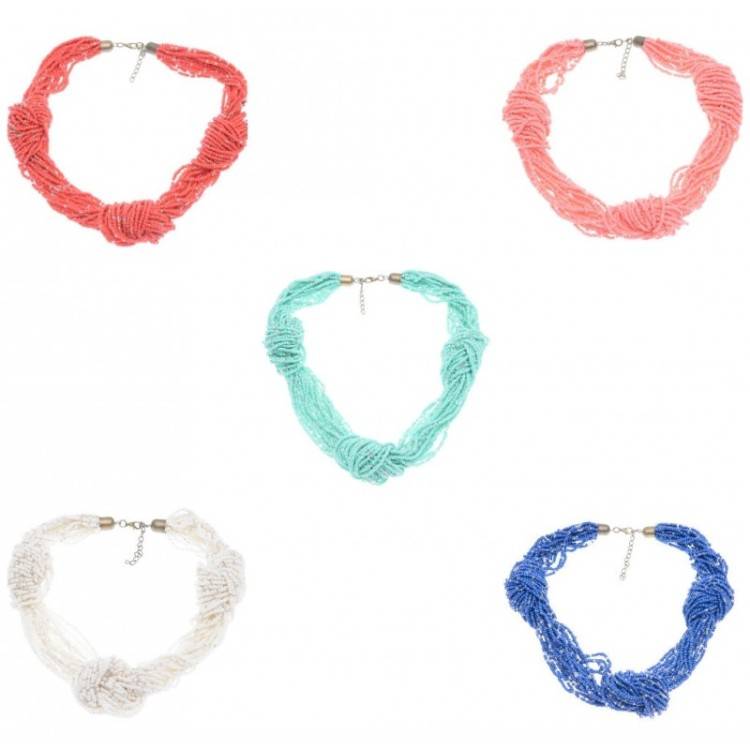 BEADED KNOTS SHORT NECKLACE 2