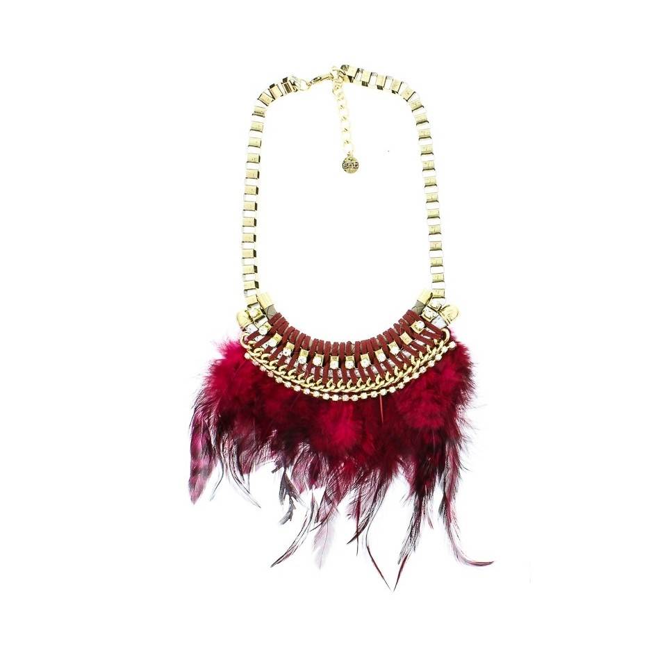 CRYSTAL FEATHERS SHORT NECKLACE