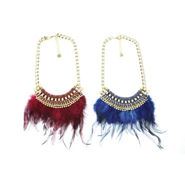 CRYSTAL FEATHERS SHORT NECKLACE