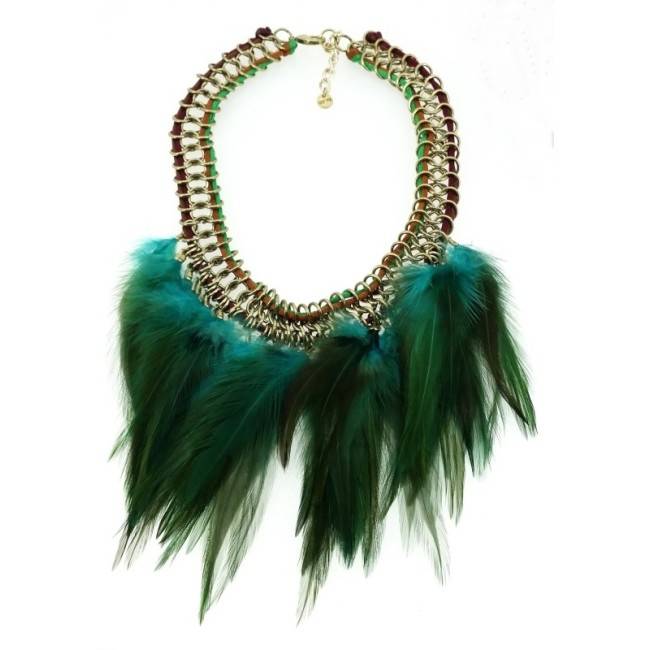 FEATHERS CHAINS SHORT NECKLACE
