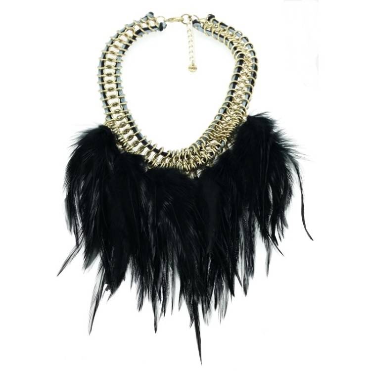FEATHERS CHAINS SHORT NECKLACE 2