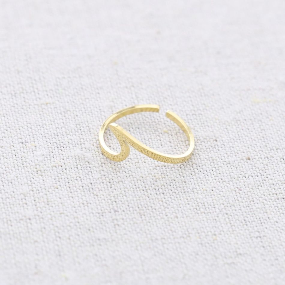 ANILLO ACERO OLA
